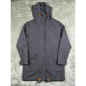 Abercrombie Fitch Parka Women Small Gray Jacket Utility Hooded Coat Military Y2K